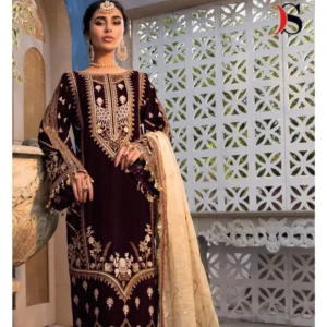 Pakistani Embroidered Velvet Winter Wear Salwar Suit – Wholesale Luxury for the Season