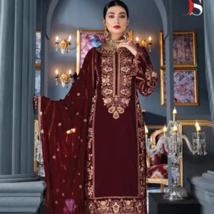 Pakistani Embroidered Velvet Winter Wear Salwar Suit – Wholesale Luxury for the Season