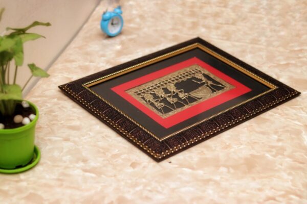 Handcrafted Dhokra Art Frame: Capturing the Essence of Tribal Celebration - Image 4