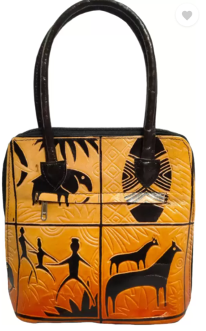 Shantiniketan Leather Handled Balti Bag with Full Chain: Stylish, Durable, and Functional