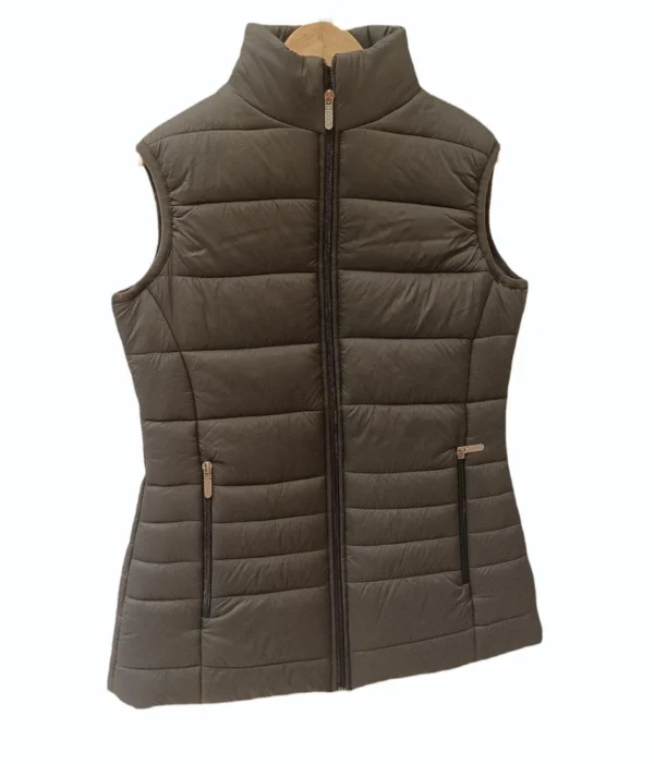 Ladies Brown TPU Fabric Sleeveless Winter Jacket – Lightweight, Durable & Stylish - Image 2