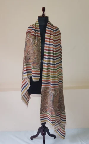 Semi Pashmina Kani Shawl – Handwoven Elegance & Comfort