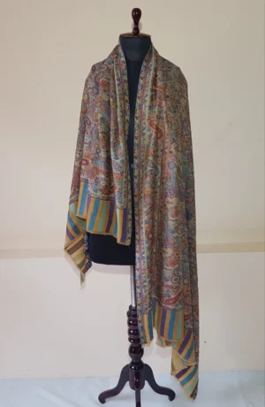 Semi Pashmina Kani Shawl – Handwoven Elegance & Comfort