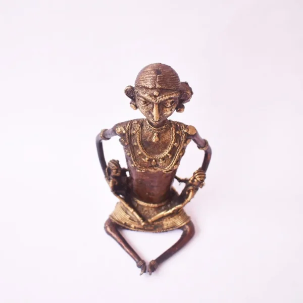Brass Dhokra Tribal Mother Statue: A Symbol of Strength and Nurturing - Image 3